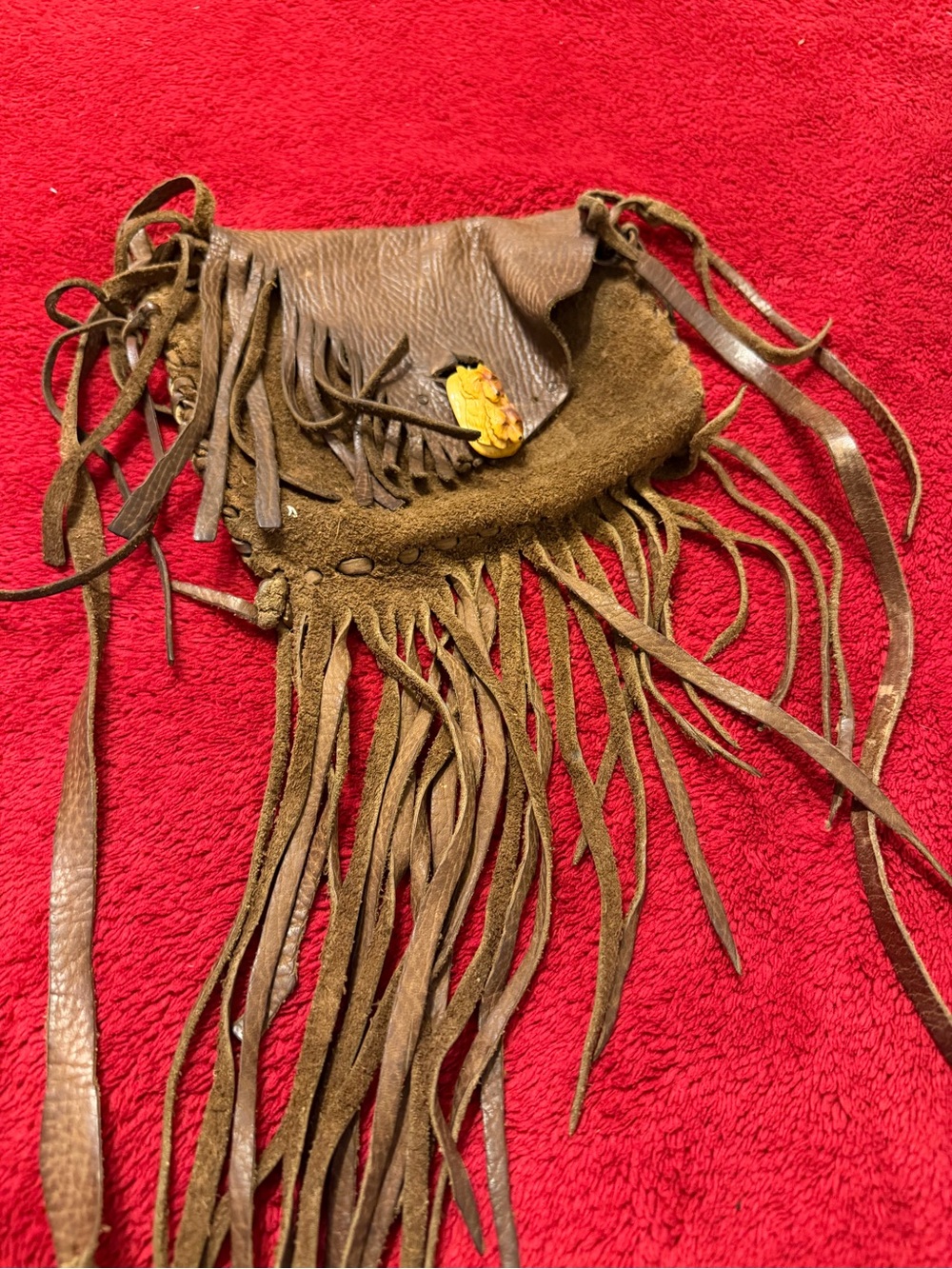 Brown Fringe Leather Crossbody Bag